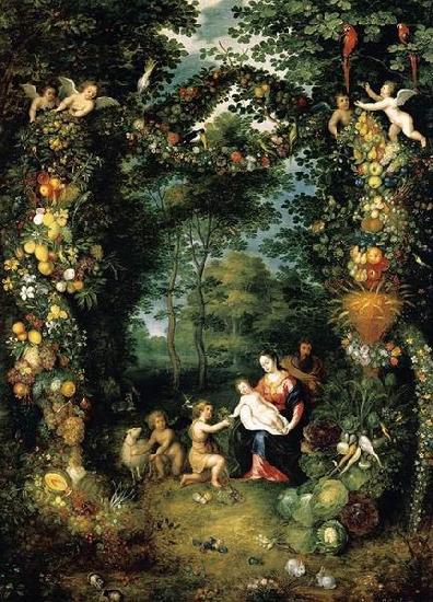Jan Brueghel the Younger The Holy Family with St John oil painting picture